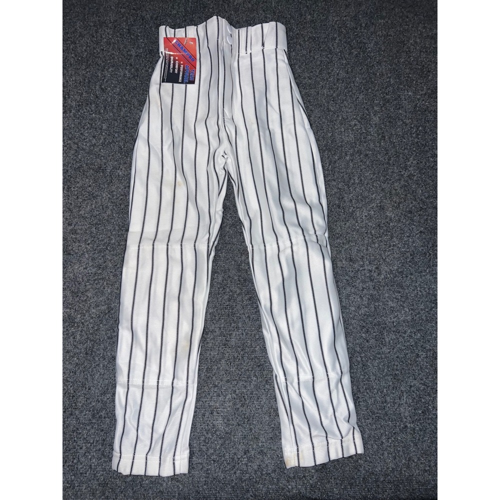 Champro Youth S Baseball Pants White Black Pinstripe Polyester BP11